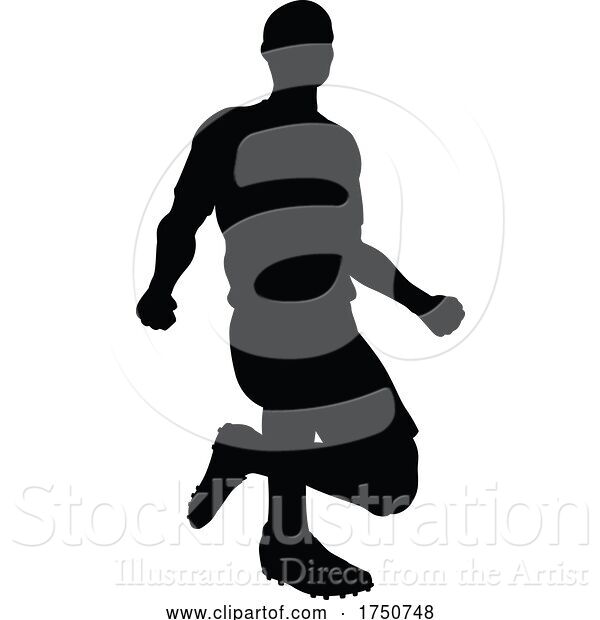 Vector Illustration of Soccer Football Player Silhouette