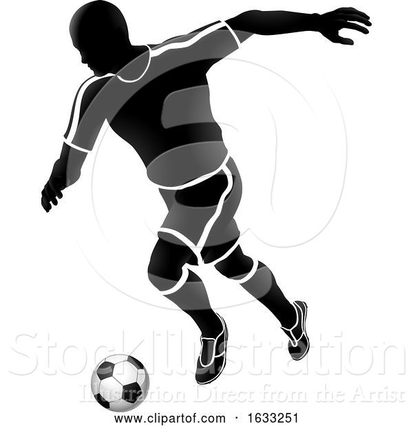 Vector Illustration of Soccer Football Player Sports Silhouette