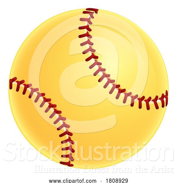 Vector Illustration of Softball Ball Sports Icon Illustration