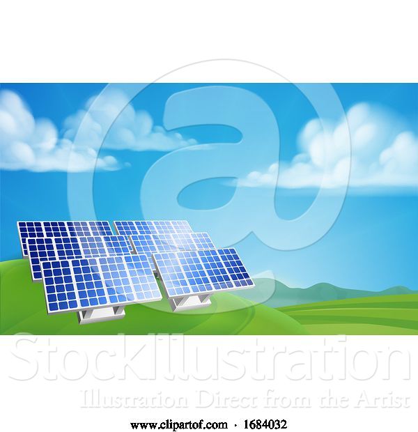Vector Illustration of Solar Power Energy Renewable Farm