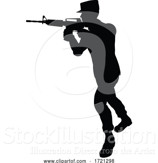 Vector Illustration of Soldier High Quality Silhouette