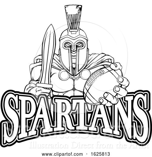 Vector Illustration of Spartan Trojan American Football Sports Mascot