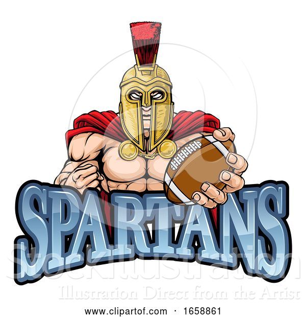 Vector Illustration of Spartan Trojan American Football Sports Mascot