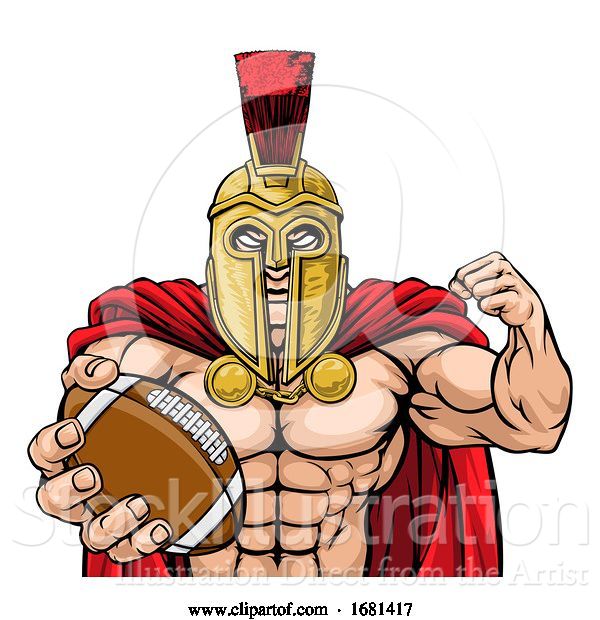 Vector Illustration of Spartan Trojan American Football Sports Mascot