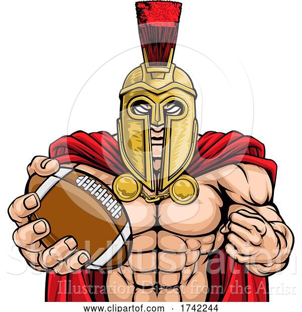 Vector Illustration of Spartan Trojan American Football Sports Mascot