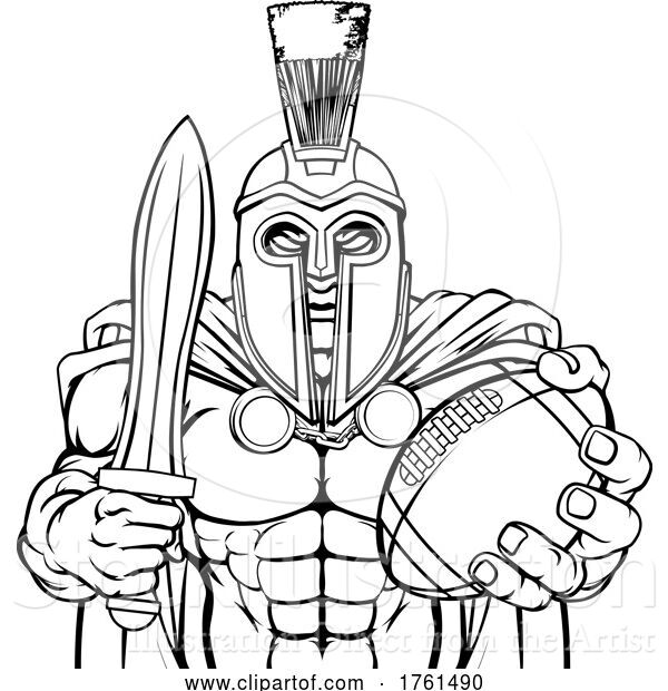 Vector Illustration of Spartan Trojan American Football Sports Mascot