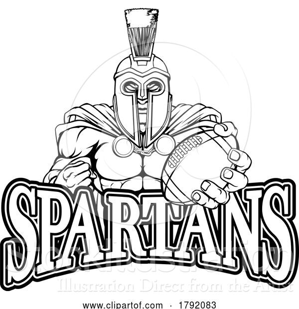 Vector Illustration of Spartan Trojan American Football Sports Mascot