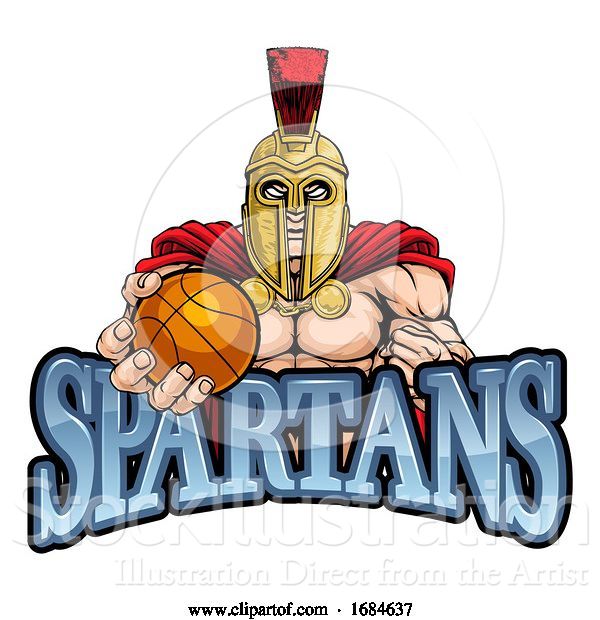 Vector Illustration of Spartan Trojan Basketball Sports Mascot