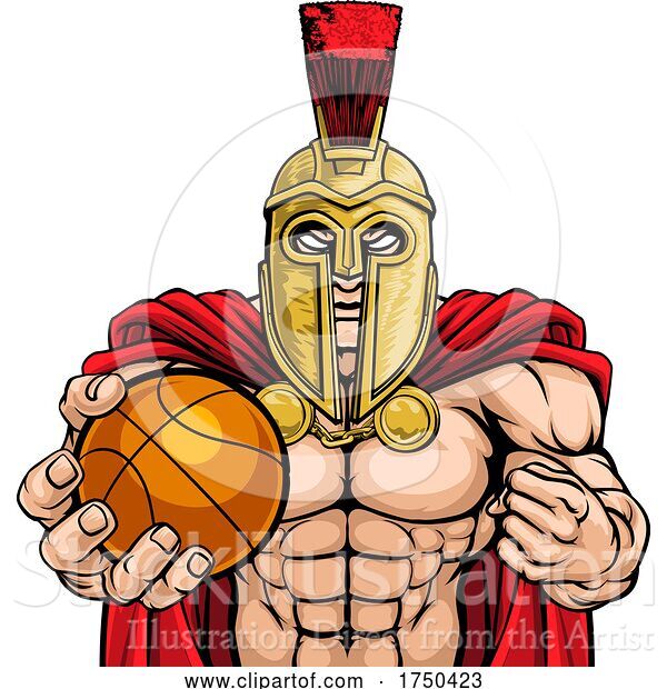 Vector Illustration of Spartan Trojan Basketball Sports Mascot