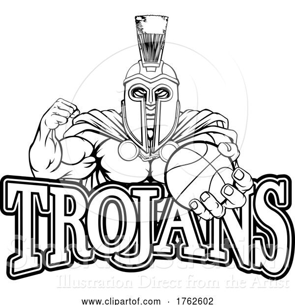 Vector Illustration of Spartan Trojan Basketball Sports Mascot