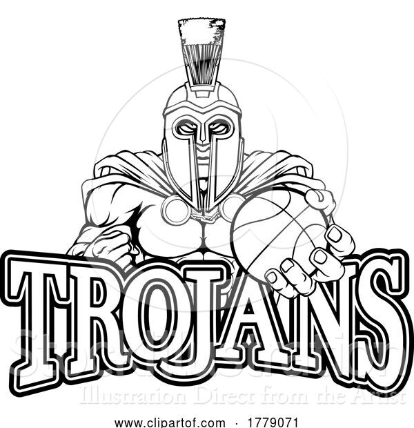 Vector Illustration of Spartan Trojan Basketball Sports Mascot