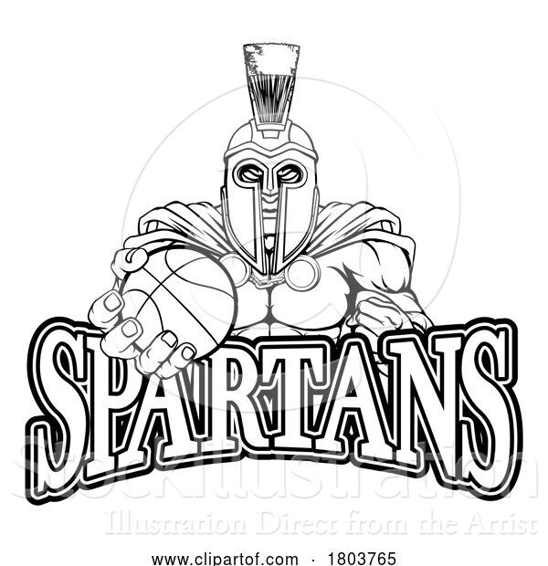 Vector Illustration of Spartan Trojan Basketball Sports Mascot