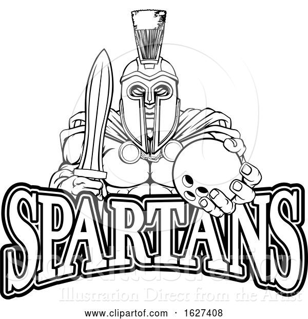 Vector Illustration of Spartan Trojan Bowling Sports Mascot