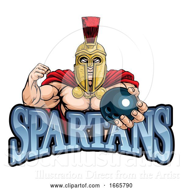 Vector Illustration of Spartan Trojan Bowling Sports Mascot