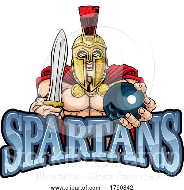 Vector Illustration of Spartan Trojan Bowling Sports Mascot