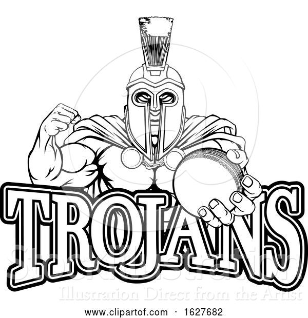 Vector Illustration of Spartan Trojan Cricket Sports Mascot