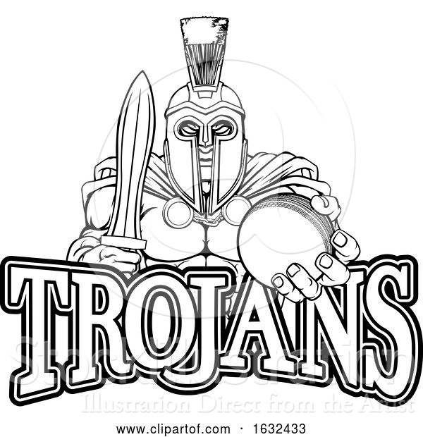 Vector Illustration of Spartan Trojan Cricket Sports Mascot