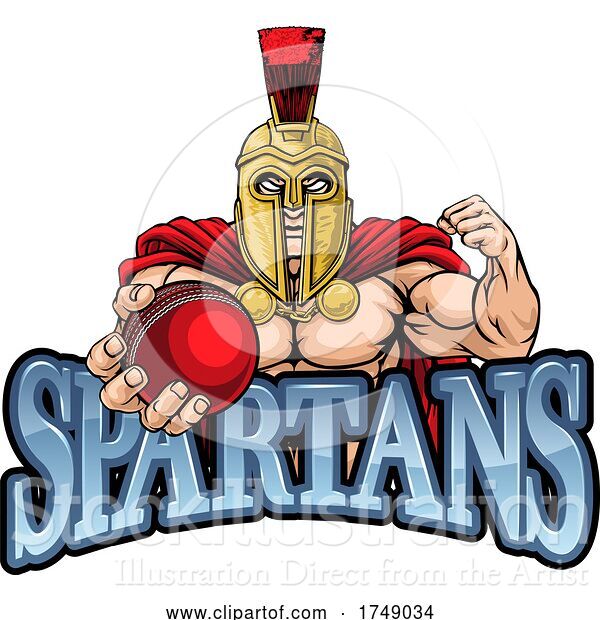 Vector Illustration of Spartan Trojan Cricket Sports Mascot