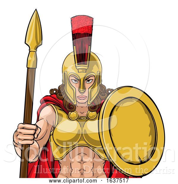 Vector Illustration of Spartan Trojan Female Warrior Gladiator Lady