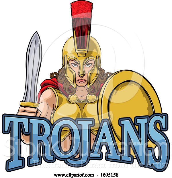 Vector Illustration of Spartan Trojan Female Warrior Gladiator Lady