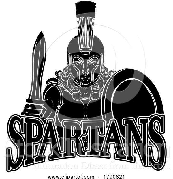 Vector Illustration of Spartan Trojan Female Warrior Gladiator Lady