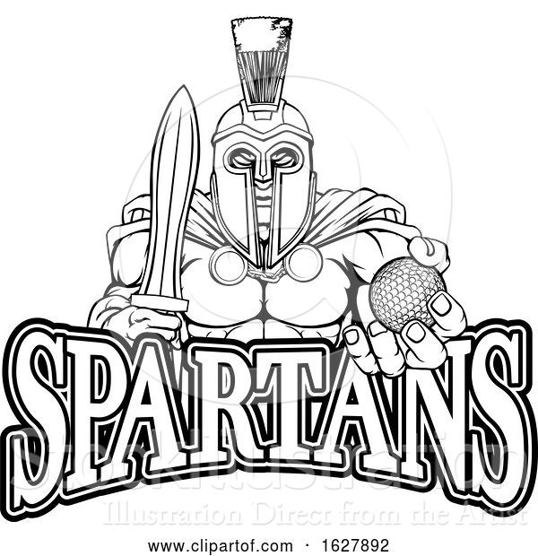 Vector Illustration of Spartan Trojan Golf Sports Mascot