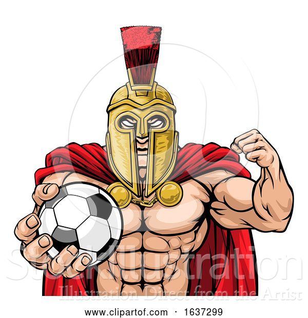 Vector Illustration of Spartan Trojan Soccer Football Sports Mascot