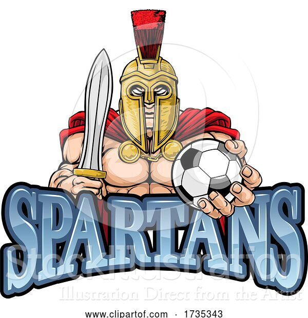 Vector Illustration of Spartan Trojan Soccer Football Sports Mascot