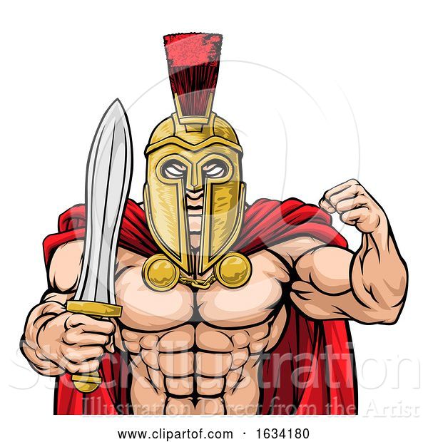 Vector Illustration of Spartan Trojan Sports Mascot