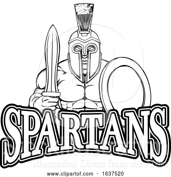 Vector Illustration of Spartan Trojan Sports Mascot