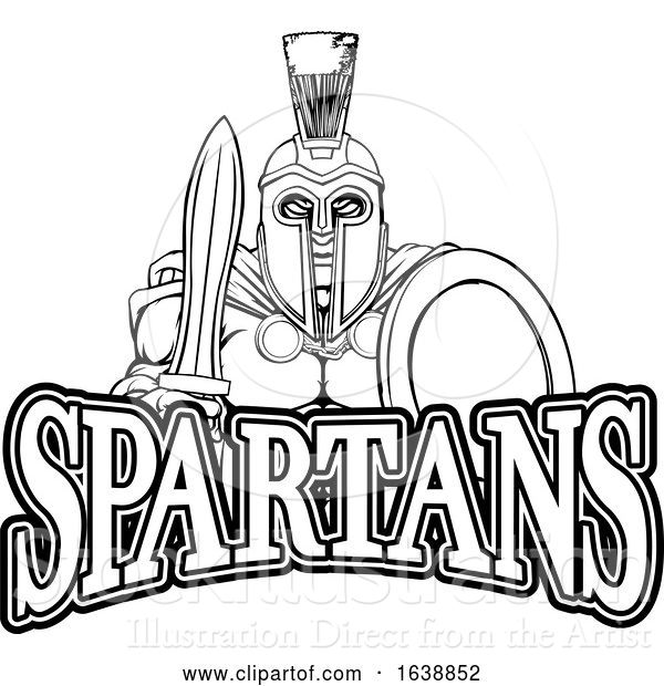 Vector Illustration of Spartan Trojan Sports Mascot