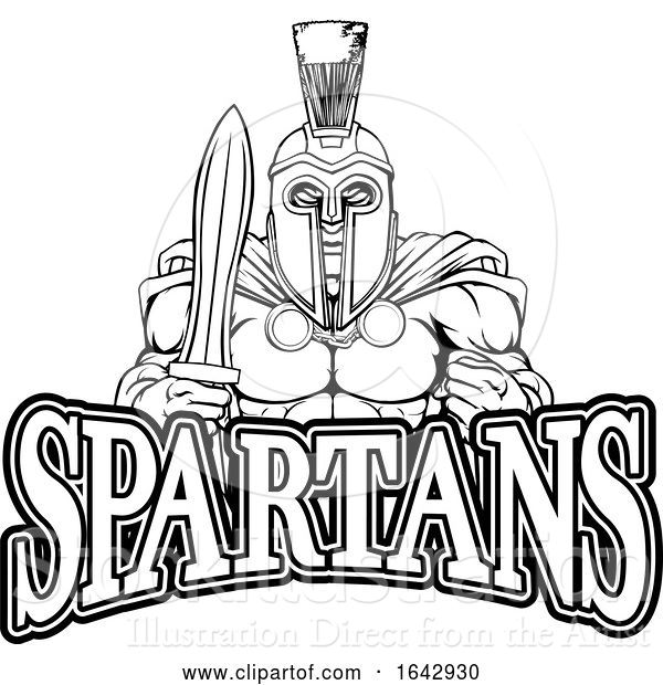 Vector Illustration of Spartan Trojan Sports Mascot