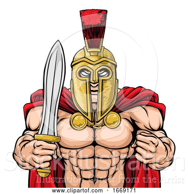 Vector Illustration of Spartan Trojan Sports Mascot