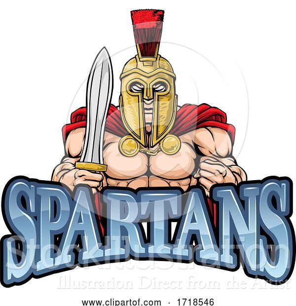 Vector Illustration of Spartan Trojan Sports Mascot