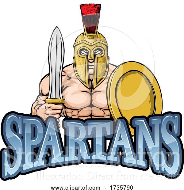 Vector Illustration of Spartan Trojan Sports Mascot