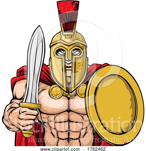 Vector Illustration of Spartan Trojan Sports Mascot