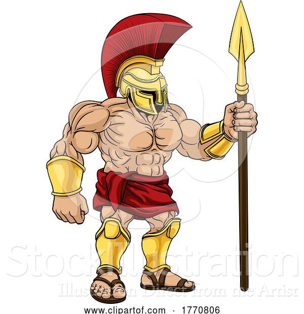 Vector Illustration of Spartan Warrior Roman Gladiator or Trojan