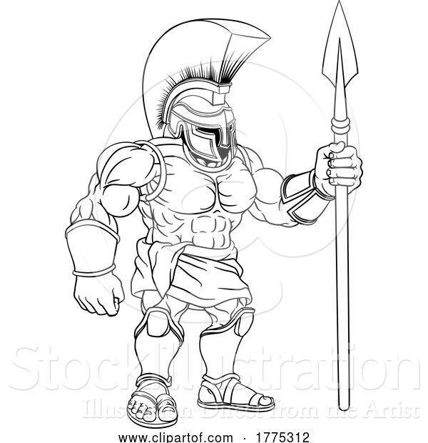 Vector Illustration of Spartan Warrior Roman Gladiator or Trojan