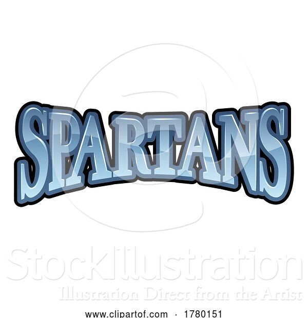 Vector Illustration of Spartans Sports Team Name Text Style