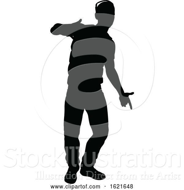 Vector Illustration of Street Dance Dancer Silhouette