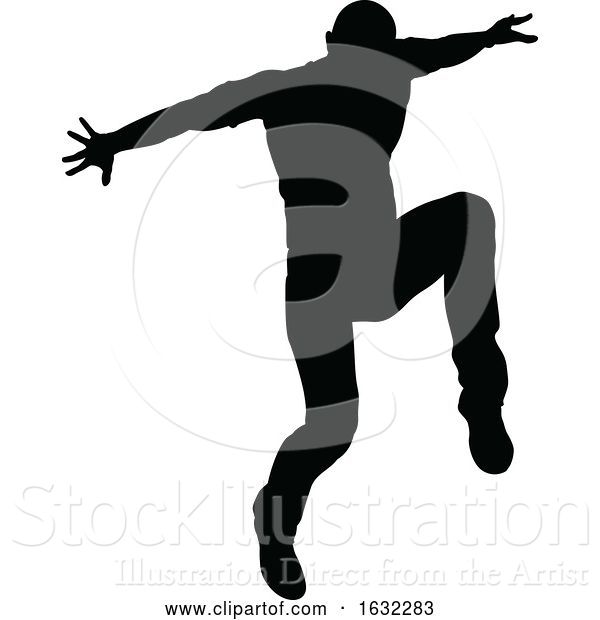 Vector Illustration of Street Dance Dancer Silhouette