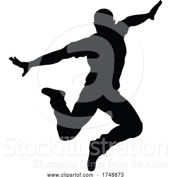 Vector Illustration of Street Dance Dancer Silhouette