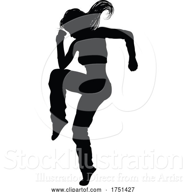 Vector Illustration of Street Dance Dancer Silhouette