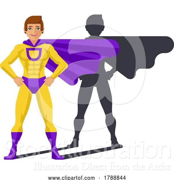 Vector Illustration of Super Hero Guy Character