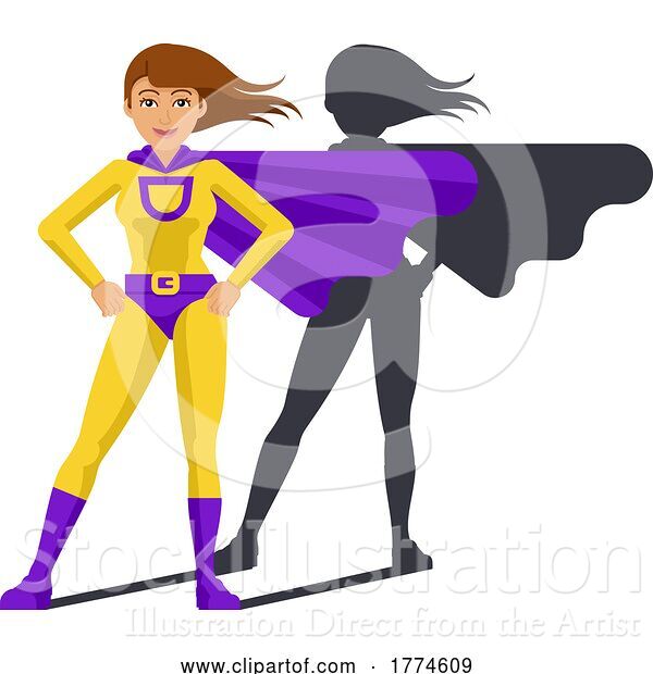 Vector Illustration of Super Hero Lady Character