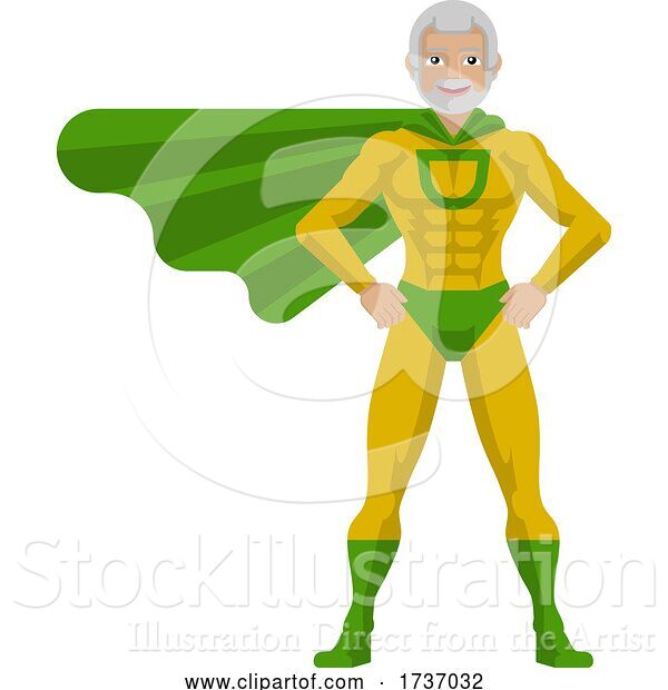 Vector Illustration of Super Hero Mature Guy