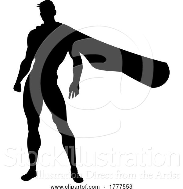 Vector Illustration of Super Hero Silhouette Superhero Comic Book Guy