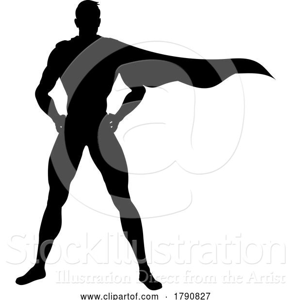 Vector Illustration of Super Hero Silhouette Superhero Comic Book Guy