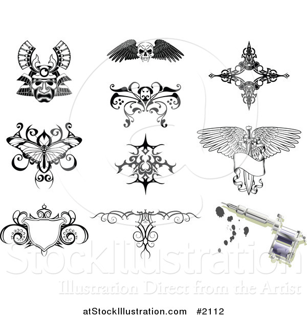 Vector Illustration of Tattoo Designs