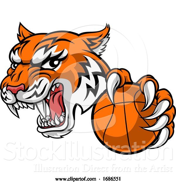 Vector Illustration of Tiger Baketball Player Animal Sports Mascot